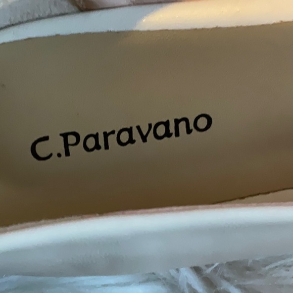 C.Paravano Women’s Cream Formal Leather Pointed Toe Embellish Bow Flats Size 8.5 - Picture 7 of 12